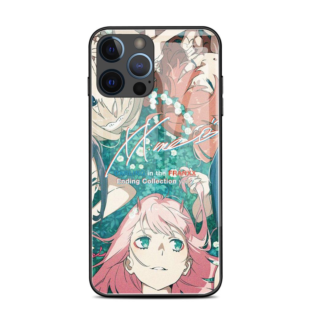 Чехол из закаленного стекла с японским аниме "DARLING in the FRANXX" для iPhone 6 6s 7 8 14 Plus X Xs Max Xr 11 12 13 14 Pro Max Se2020
