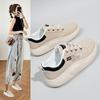 Женские белые туфли, новые весенние студенческие универсальные повседневные туфли Instagram, модные кроссовки на платформе