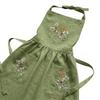 Breathable Cotton Blend Apron Kitchen with Pockets, Durable Washable Chef Apron, Adjustable Cross Florist Garden Pockets Back Design, Hand-Embroidered