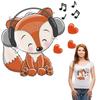 Listen Music Fox Patches Thermal Transfer T-Shirt Dresses New Design Hot Tear Diy Heat Transfer Iron On Cotton Mask