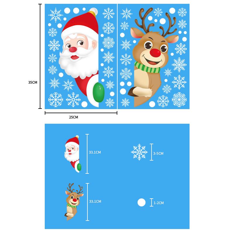 Christmas Window Decal Santa Claus Snowflake Stickers Winter Wall Decals For Kids Rooms New Year Christmas Window Decorations