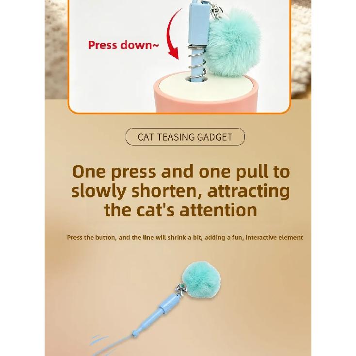 Retractable Rope Cat Teaser Rechargeable Kitten Launcher Toy Flashlight Shaped Interactive Boredom Relief Cat Wand Smart Cat Toy