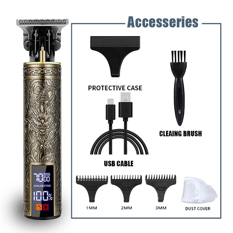 Профессиональная электрическая машинка для стрижки волос T9 USB Беспроводной триммер для бороды Набор для стрижки и ухода Машинка для стрижки волос для стилистов