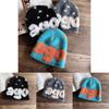 Knitted Hat For Men Women Warm Faux Mink Fur High Top Beanie With Ago Letter Pattern For Fall Winter