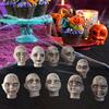 10 Pcs Halloween Baby Doll Head with Bag Scary Plastic Skeleton Head Ornament Creepy Skull Statues for Home Party Decor