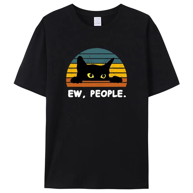 2026 Cozy Cat Unisex Printed TShirt High Quality Printed Anime Tees Shirts Funny Casual Wear for Women Tshirt Unisex