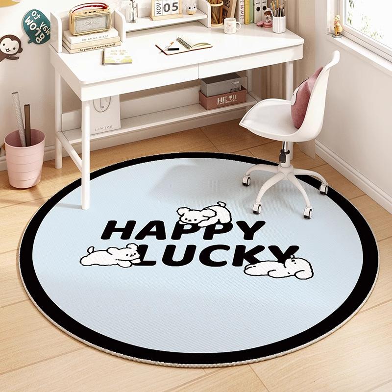 Милый мультяшный круглый ковер из кристального бархата для гостиной, кофейного столика, прикроватный коврик для спальни, коврик для ног в гардеробной, домашний декор