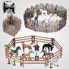 Детский игровой набор «Домашние животные» с загончиками, лошадью, овцами, коровой, сараем и аксессуарами для загона