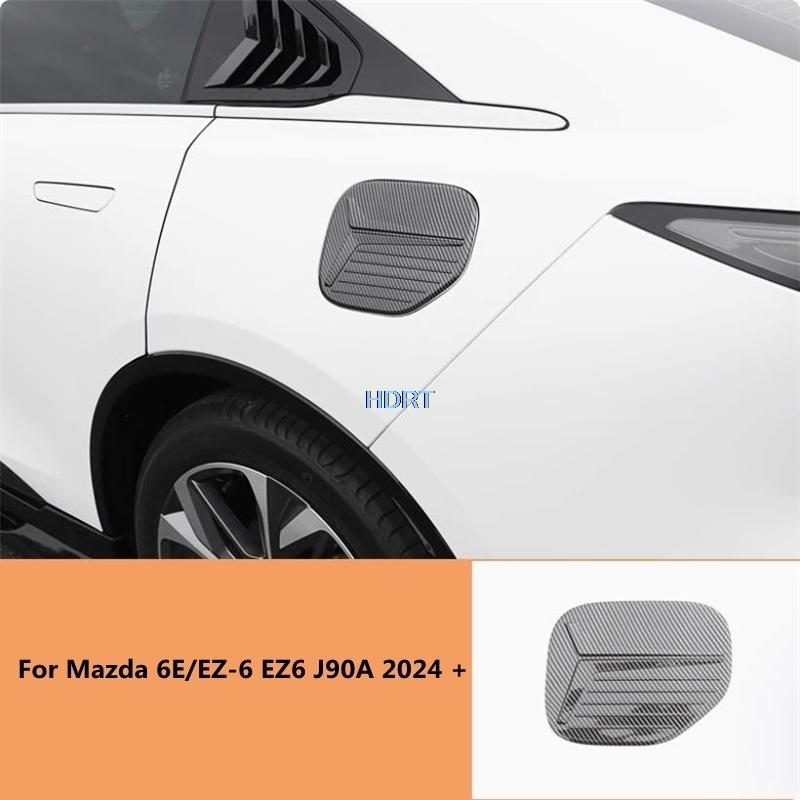For Mazda 6E/EZ-6 EZ6 J90A 2024 + Car Style Accessories Exterior Sticker Fuel Tank Oil Cap Electric Box Cover Charging Port Trim