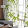Бамбуковые прозрачные тюлевые шторы с рисунком листьев для гостиной, спальни, кухни, украшения, вуаль, шторы из органзы