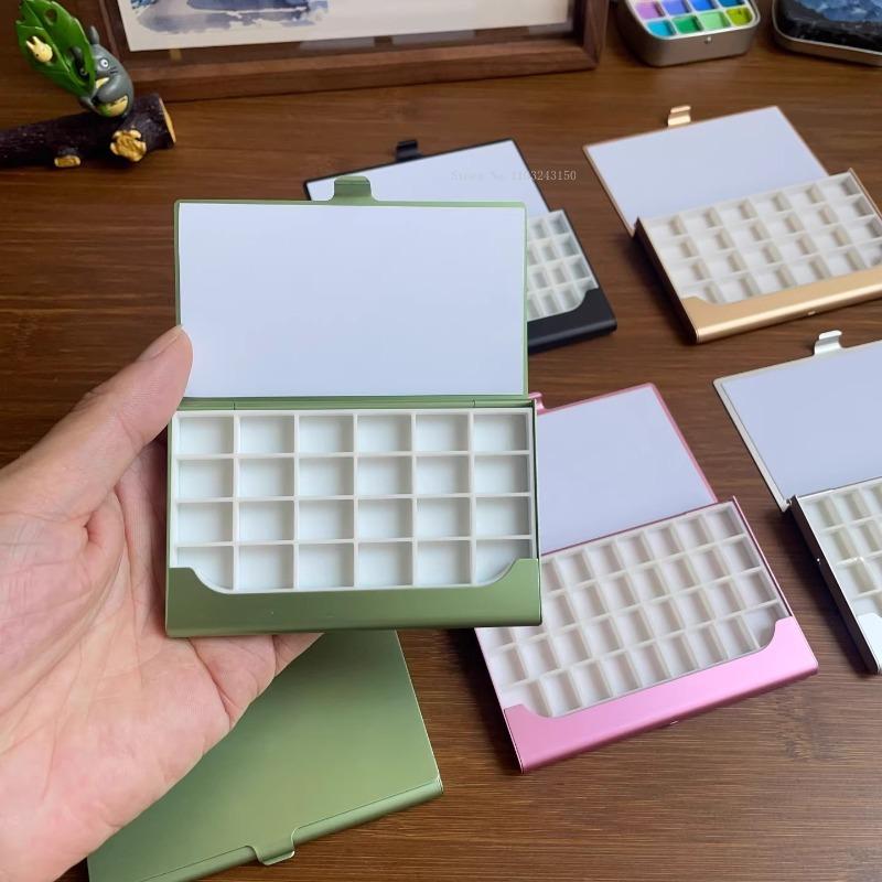 24/36/48 Grid Travel Watercolor Pigment Packing Box Portable Art Supplies Outdoor Sketching Watercolor Painting Palette Cases