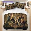Medieval Fantasy Adventure Bedding (1 * duvet cover + 2 * pillowcase, without core) 2D Flat Bedding set Duvet cover and pillowcase