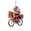 Декор Санта Клаус на велосипеде Акриловая подвеска для рождественского украшения интерьера