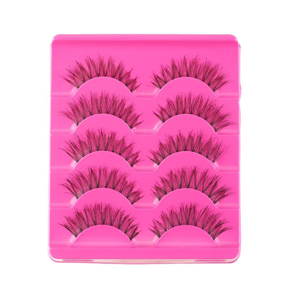 5 Pairs Beauty Makeup Black Cross Thick False Fake Eyelashes Eye Lashes Extension