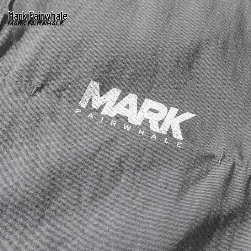 Mark Fairwhale Мужская повседневная рубашка с коротким рукавом из чистого хлопка