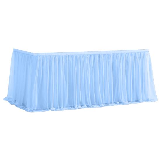 Tulle Table Skirt for Rectangular Tables 4/6/9ft Wrinkle Free Table Cloth with Tutu Skirt Reusable Tablecloth for Wedding Bridal Shower Birthday Party