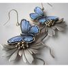 Vintage Copper Color Animal Butterfly Carving Dangle Earrings for Women Jewelry