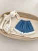 Korean Girls Solid Lace Trim Denim Shorts Baby Fashion Soft Jean Pants