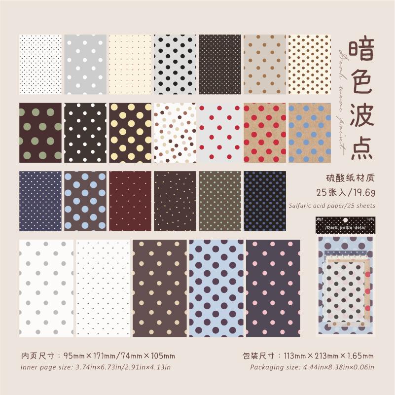25sheets Wave Point Laboratory Series Kawaii Ins Message Notes DIY Handmade Scrapbooking Material Aesthetics Stationery