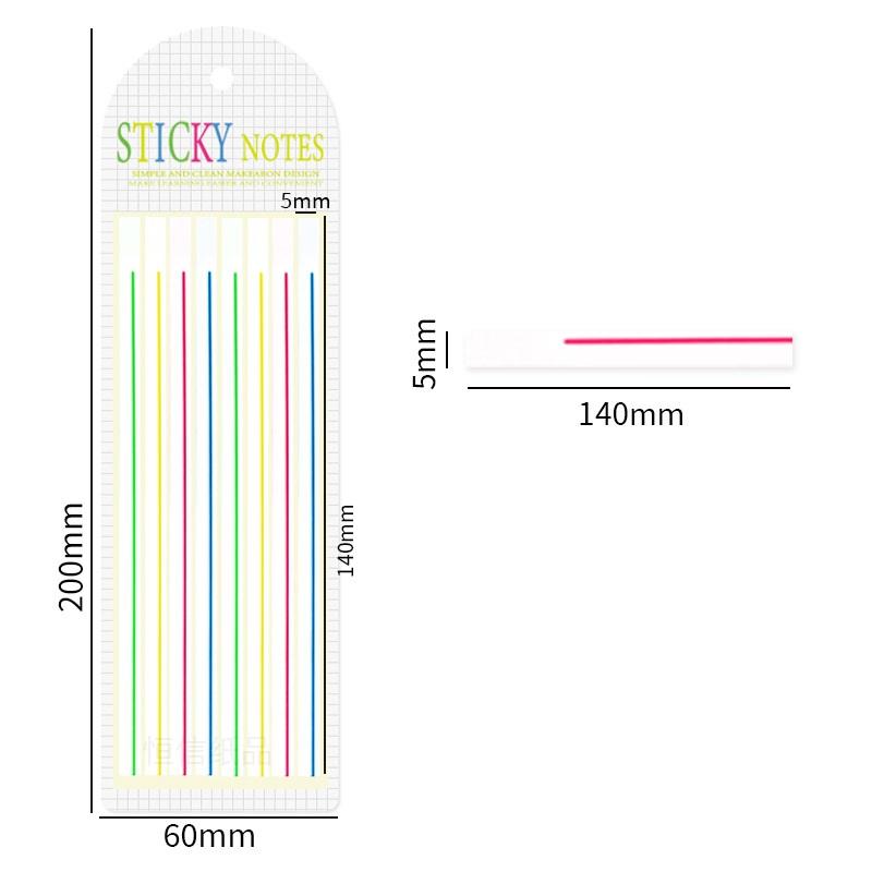 1 шт., цветные липкие полоски макарон, 160 листов, флуоресцентные ПЭТ, прозрачные наклейки для блокнотов, офисные наклейки
