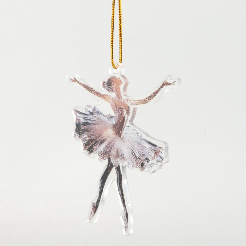 2D Glittering Ballerina Decorative Bauble Christmas Tree Decoration Hanging Ornament