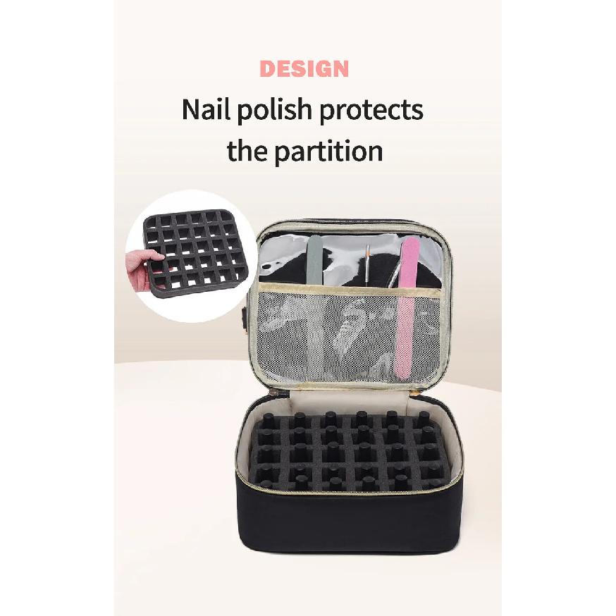 3 Layer Nail Polish Storage Bag Cosmetic Bag Portable Handbag for Women Travel Essential Oil Bag Nail Care Tool Storage Box