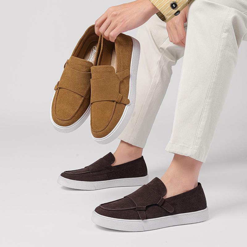 Новые ретро мужские универсальные кроссовки повседневные кеды Mengke из натуральной кожи на мягкой подошве лоферы большого размера мужская обувь