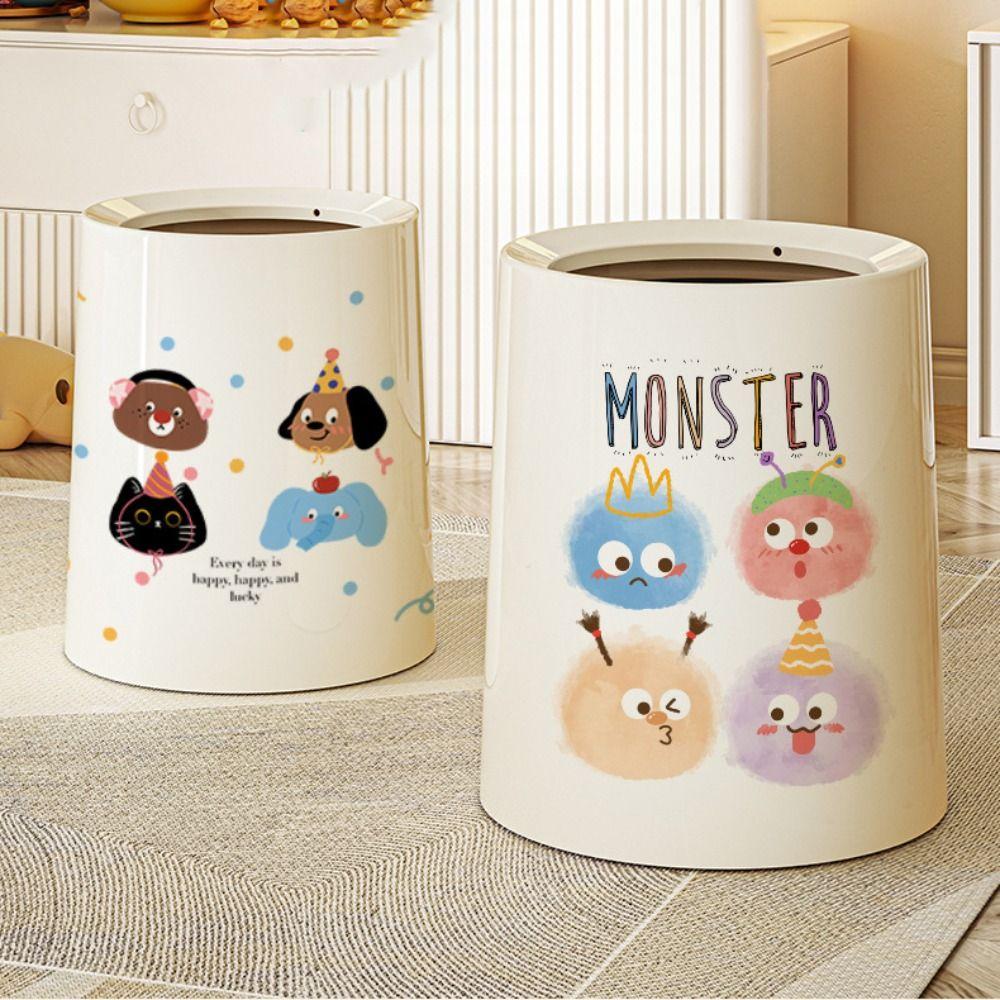 Creative Garbage Bin Cute Paper Basket with Lid Rubbish Bin Toilet