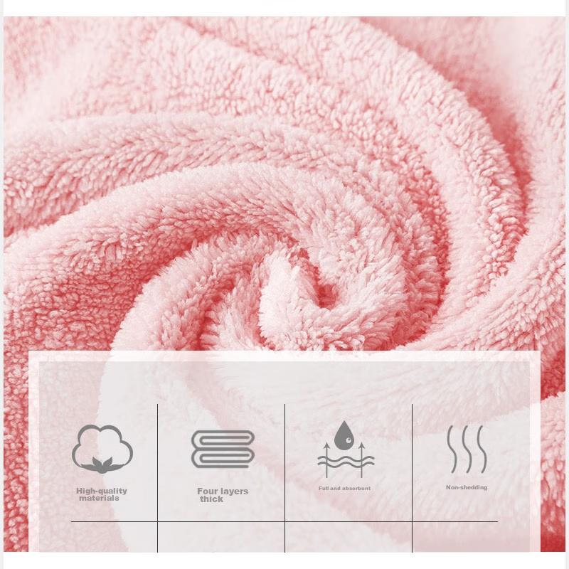 Grace Hair Drying Cap, Adult Quick-Dry Ultra-Soft Highly Absorbent Children's Hair Towel Bath Cap Head Wrap, Single Piece 65×25cm
