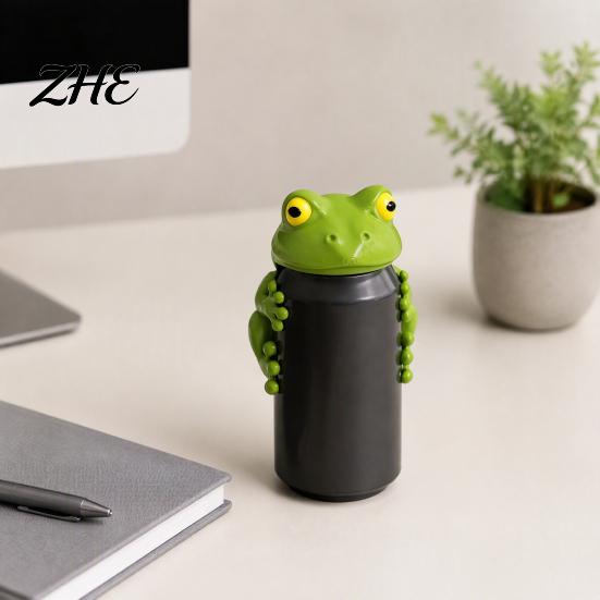 3D Printed Can Topper Reusable Animal Soda Lids for 375ml Standard Cans, Frog Dinosaur Lid Cover Shark Beverage Toppers Dust Protection And