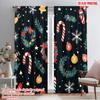 2 шт., 2D плоская печать Принт Шторы Рождественский венок Леденец (2) Универсальный 100% полиэстер (без удилища) Универсальный Все