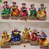 Rajasthani Multicolor Musician Bawla Puppets Idol, Set of 10, (5 Male & 5 Female)