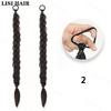 MISS WIG Synthetic Long Braided Ponytail With Elastic Band Hair Fiber Extensions Pony Tail Hair Accessories For Party Daily Use