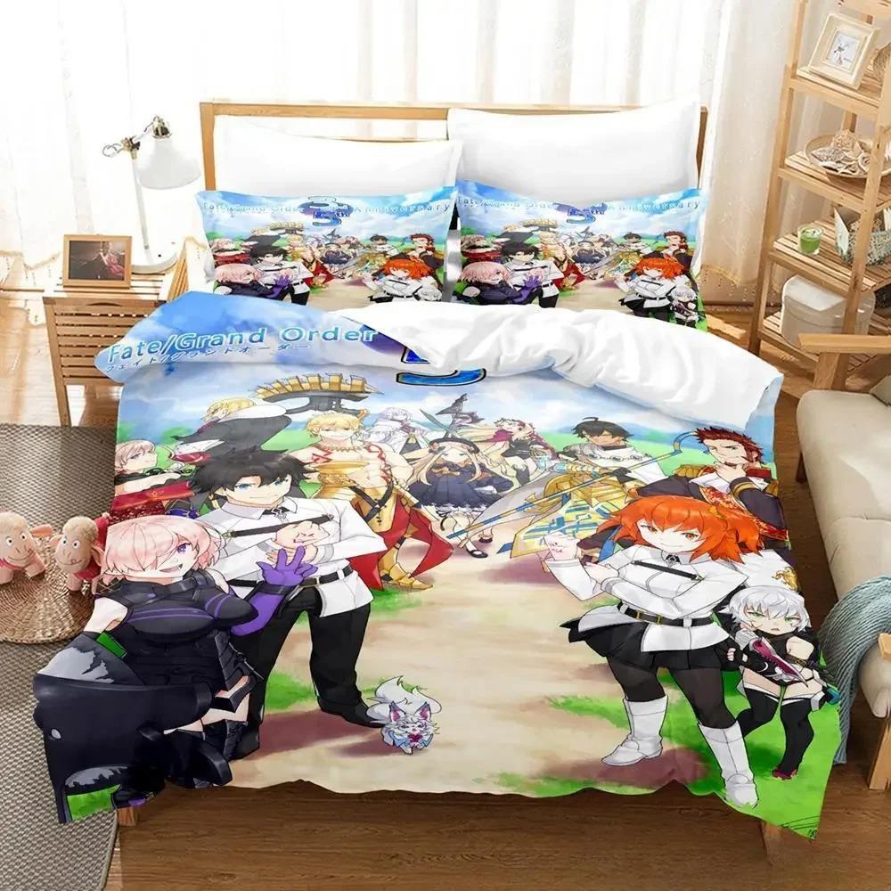 3D Принт Аниме Fate Grand Order Комплект Постельного Белья Односпальный Полуторный Двуспальный Кинг-сайз Комплект для Кровати Взрослый Детский Спальня Пододеяльник Комплект