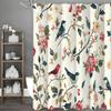 Floral Bird Shower Curtain, Bathroom Decorative Shower Curtain, Waterproof Shower Curtain with Hooks