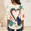 Plus Size Women Crew Neck Mid Sleeve Button Front Tie Front Fashionable Blouse
