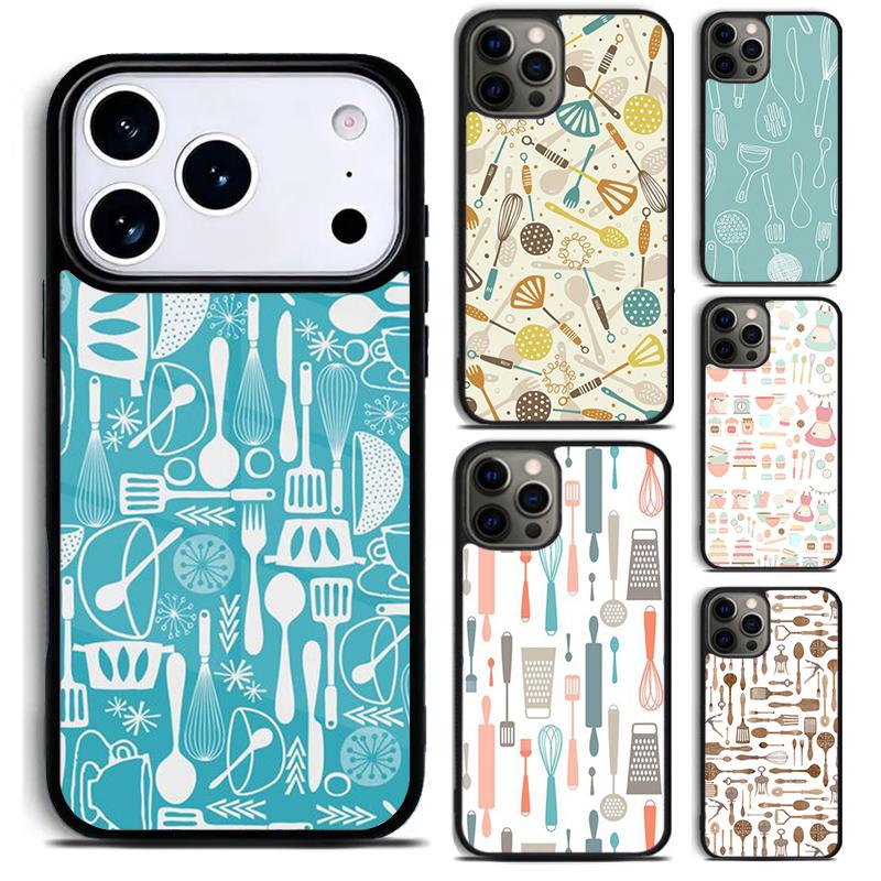 Vintage Baking Pattern Phone Case For iPhone 17,16e,15,14,13,12,11,Mini,Pro,MAX soft Silicone Cover