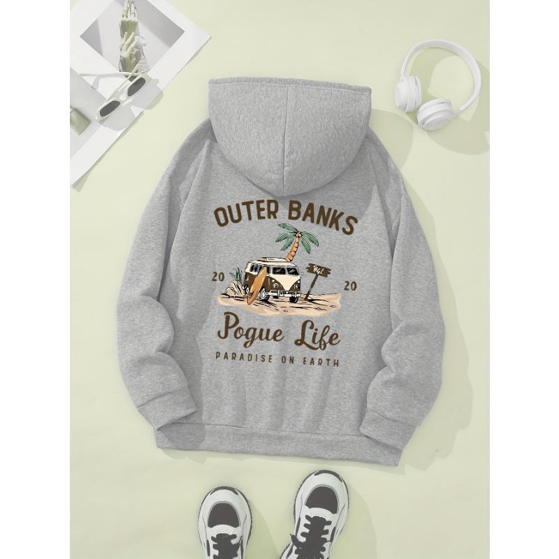 Женская повседневная толстовка Outer Banks Pogue Life с принтом букв и пляжной графикой, модная повседневная толстовка в стиле HipHop, Харадзюку, унисекс