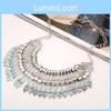 Simulation Style Ethnic Gemstone Decoration Tassel Design Necklace Women
