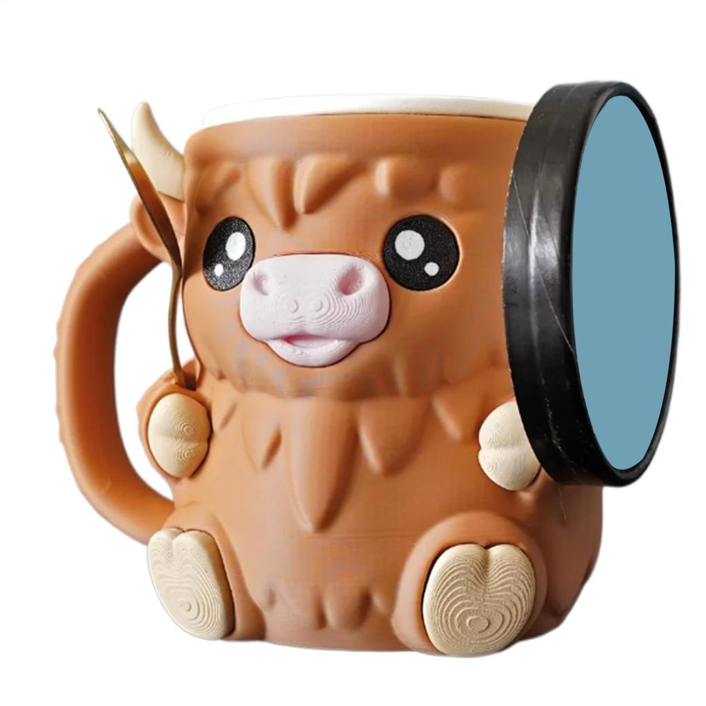 Подставка для мороженого в стаканчике Highland Cow, декоративная подставка для мороженого с антифризной ручкой для йогурта, детской и домашней выпечки.