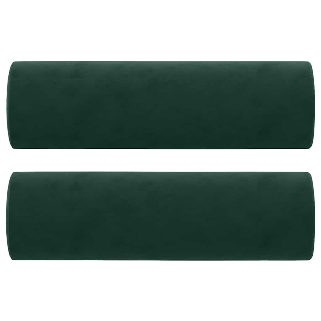 Vidaxl 3-Osobowa Sofa Z Poduszkami, Ciemnozielona, 180 Cm, Aksamit