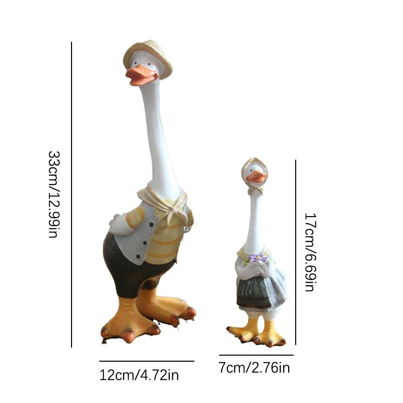 Садовая статуя Утка из смолы Фигурки для рукоделия Утка Член семьи Украшения для двора Художественные работы Скульптуры животных Современный домашний декор