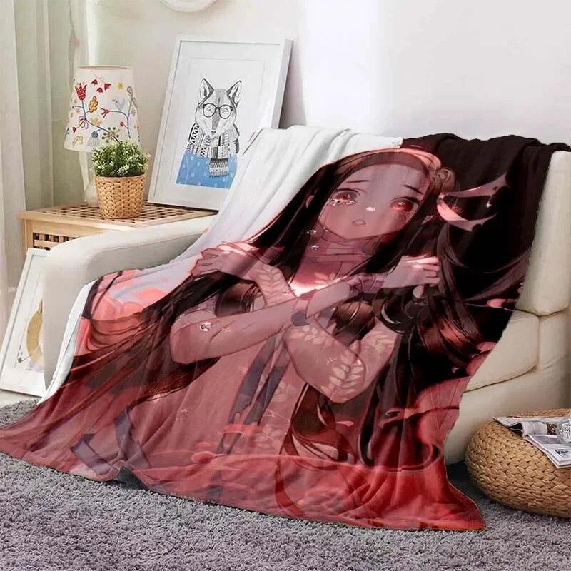 Камадо Незуко Фланелевое одеяло «Убийца демонов» моющийся чехол для дивана походный пикник модные одеяла для отдыха и сна