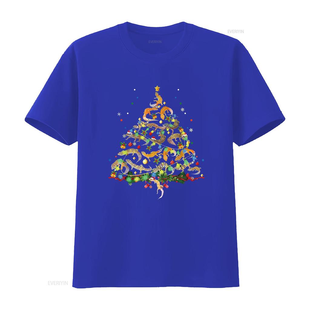 Womens Leopard Gecko Christmas Tree Funny Marsupial Xmas T Shirt vintage Washed designer clothes Comfortable Stylish fashion