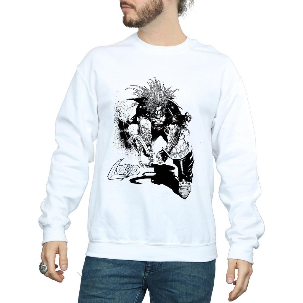 DC Comics Mens Lobo Sketch Sweatshirt