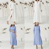 Luxurious Women's Kaftan Cotton Long Sleeve Plain Casual Oversized Maxi Shirt Dress