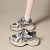 2025 Spring and Autumn New Germanic Girl~ Retro Color Matching Thick-soled Heightening Sports and Leisure Shoes Female Dad Shoes