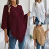 Women's Cable Knit Cape Sweater Oversized Open Front Poncho Coat Casual Solid Color