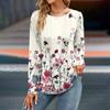 Women's Fall Fashion Casual Floral Top Long Sleeve Shirt Loose Pullover
