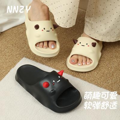 Тапочки мужские и женские милые мультяшные сандалии с маленьким дьяволенком летняя домашняя обувь с нескользящей мягкой подошвой сандалии для ванной